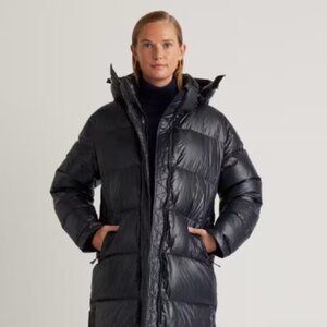 Quince Women's Dark Blue Hooded Puffer Coat XL